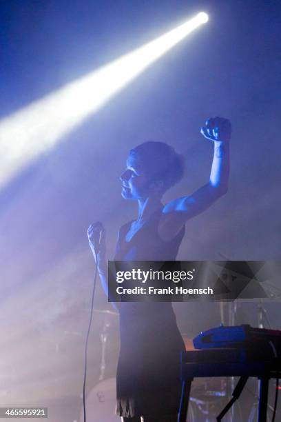 American Singer Channy Leaneagh of Polica performs live during a concert at the Heimathafen Neukoelln on January 27, 2014 in Berlin, Germany.