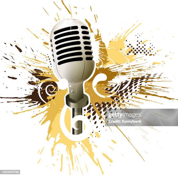 old microphone - microphone drop stock illustrations