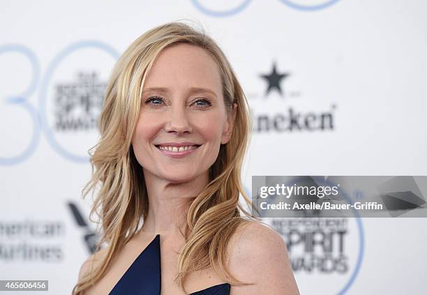 Actress Anne Heche arrives at the 2015 Film Independent Spirit Awards on February 21, 2015 in Santa Monica, California.