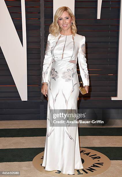 Princess Marie-Chantal of Greece arrives at the 2015 Vanity Fair Oscar Party Hosted By Graydon Carter at Wallis Annenberg Center for the Performing...
