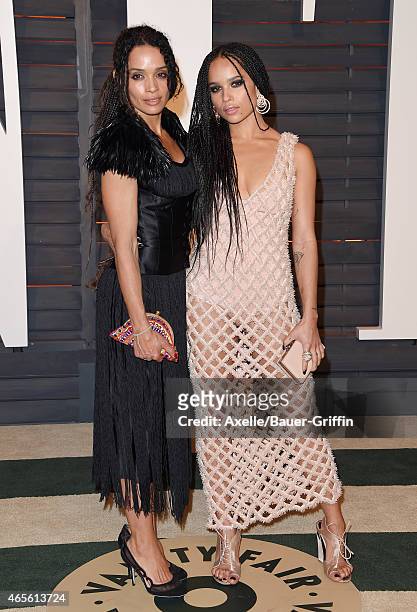 Actors Lisa Bonet and daughter Zoe Kravitz arrive at the 2015 Vanity Fair Oscar Party Hosted By Graydon Carter at Wallis Annenberg Center for the...