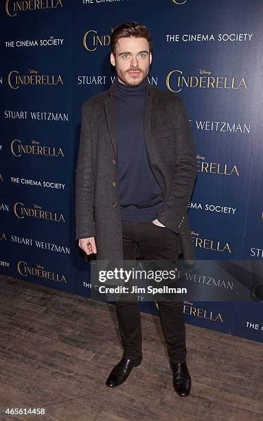 Actor Richard Madden attends a screening of Disney's "Cinderella" hosted by The Cinema Society and Stuart Weitzman at Tribeca Grand Hotel on March 8,...