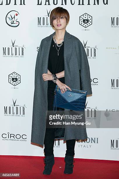 South Korean actress Ahn Young-Mi attends the Moldir Launching Party on January 24, 2014 in Seoul, South Korea.