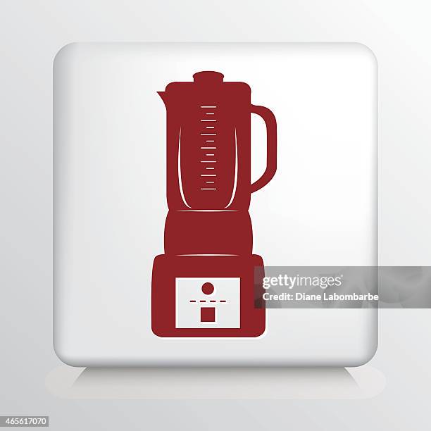 square icon with red blender silhouette - blender isolated stock illustrations