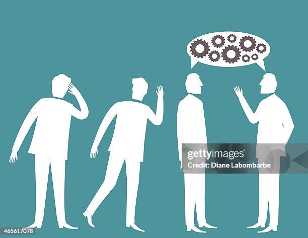 two men are eavesdropping on another's conversation - eavesdropping stock illustrations