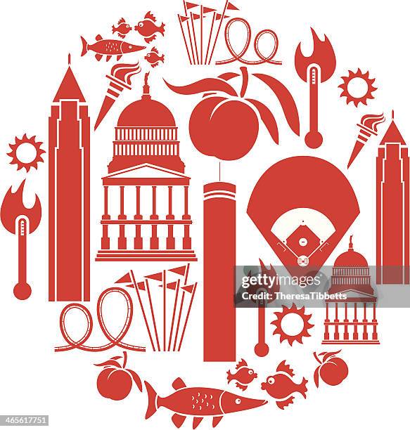 atlanta icon-set - atlanta stock-grafiken, -clipart, -cartoons und -symbole