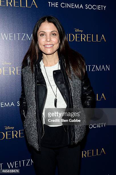 Personality Bethenny Frankel attends The Cinema Society & Stuart Weitzman Host A Special Screening Of Disney's "Cinderella" at Tribeca Grand Hotel on...
