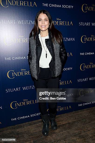 Personality Bethenny Frankel attends The Cinema Society & Stuart Weitzman Host A Special Screening Of Disney's "Cinderella" at Tribeca Grand Hotel on...