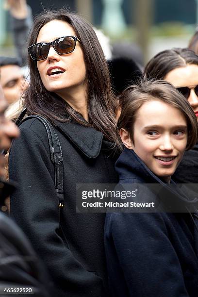 Actress Jennifer Connelly and Stellan Bettany attend the 2015 International Women's Day March at Dag Hammarskjold Plaza on March 8, 2015 in New York...