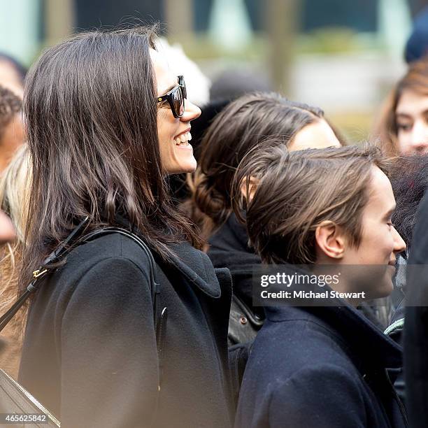 Actress Jennifer Connelly and Stellan Bettany attend the 2015 International Women's Day March at Dag Hammarskjold Plaza on March 8, 2015 in New York...
