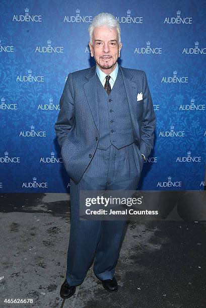 Interior designer Nicky Haslam attends the Broadway Opening night of "The Audience" at the Gerald Schoenfeld Theatre on March 8, 2015 in New York...