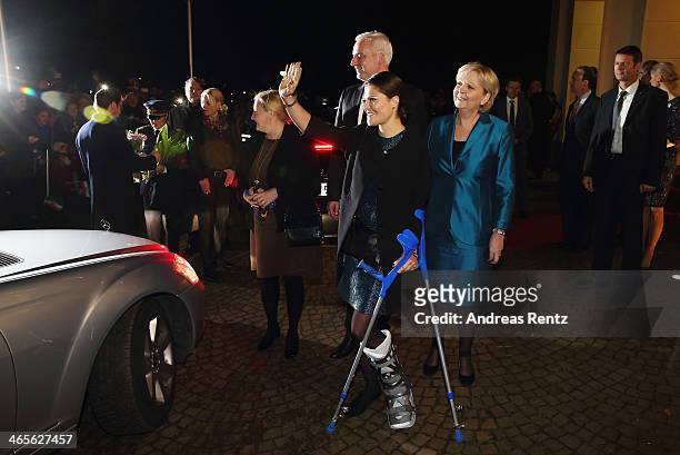 Crown Princess Victoria of Sweden arrives for a dinner with Hannelore Kraft , Governor of North Rhine-Westphalia during her visit to North...