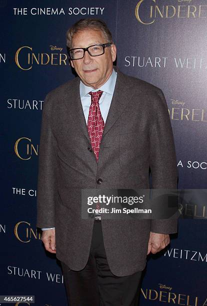 Designer Stuart Weitzman attends a screening of Disney's "Cinderella" hosted by The Cinema Society and Stuart Weitzman at Tribeca Grand Hotel on...