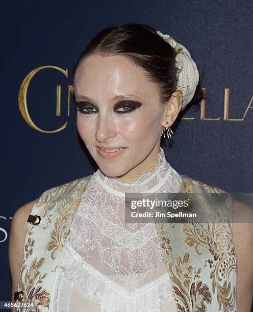 Designer Stacey Bendet attends a screening of Disney's "Cinderella" hosted by The Cinema Society and Stuart Weitzman at Tribeca Grand Hotel on March...