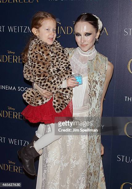 Designer Stacey Bendet and daughter attend a screening of Disney's "Cinderella" hosted by The Cinema Society and Stuart Weitzman at Tribeca Grand...