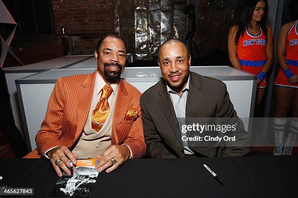 Walter "Clyde" Frazier and John Starks atttend TWC Studios on January 28, 2014 in New York City.