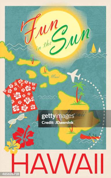 stockillustraties, clipart, cartoons en iconen met aloha revival hawaiian luau poster design template poster - hawaiian shirt