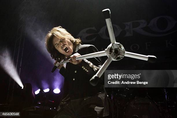 Joey Tempest of Europe performs on stage at O2 Academy Leeds on March 8, 2015 in Leeds, United Kingdom.