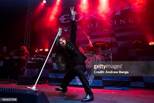 Joey Tempest of Europe performs on stage at O2 Academy Leeds on March 8, 2015 in Leeds, United Kingdom.