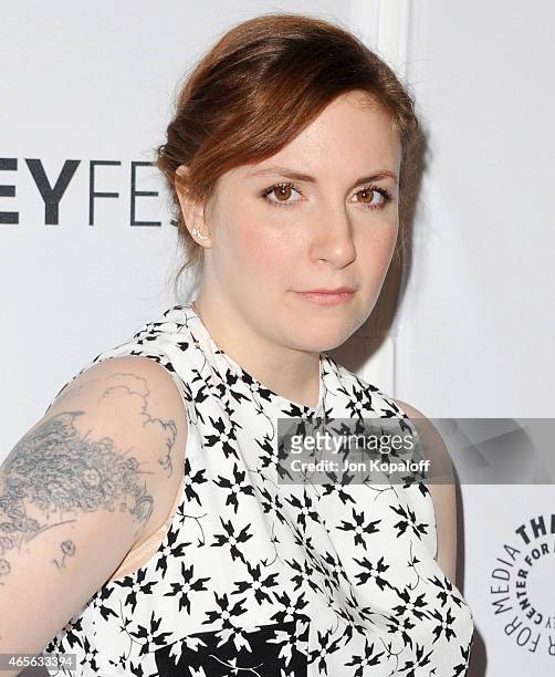 Actress Lena Dunham arrives at The Paley Center For Media's 32nd Annual PALEYFEST LA - "Girls" at Dolby Theatre on March 8, 2015 in Hollywood,...