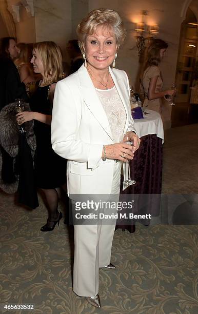 Angela Rippon attends as the London Coliseum host the 10th Anniversary of the Russian Ballet Icons Gala after-party at The Savoy on March 8, 2015 in...