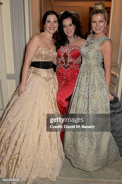 Olga Balakleets, Nancy Dell'Olio and Stephanie Gorbounova attend as the London Coliseum host the 10th Anniversary of the Russian Ballet Icons Gala...