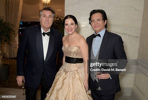 Bryan Ferry, Olga Balakleets and Charles Phu attend as the London Coliseum host the 10th Anniversary of the Russian Ballet Icons Gala after-party at...