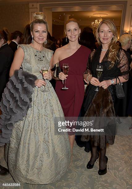 Stephanie Gorbounova and guests attend as the London Coliseum host the 10th Anniversary of the Russian Ballet Icons Gala after-party at The Savoy on...