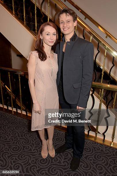 Iana Salenko and Marian Walter attend as the London Coliseum host the 10th Anniversary of the Russian Ballet Icons Gala after-party at The Savoy on...