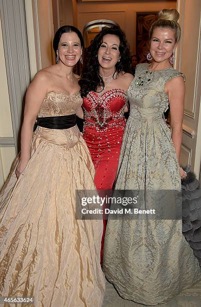 Olga Balakleets, Nancy Dell'Olio and Stephanie Gorbounova attend as the London Coliseum host the 10th Anniversary of the Russian Ballet Icons Gala...