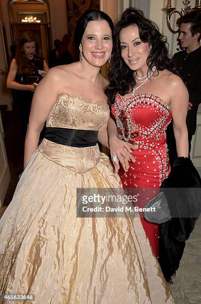 Olga Balakleets and Nancy Dell'Olio attend as the London Coliseum host the 10th Anniversary of the Russian Ballet Icons Gala after-party at The Savoy...