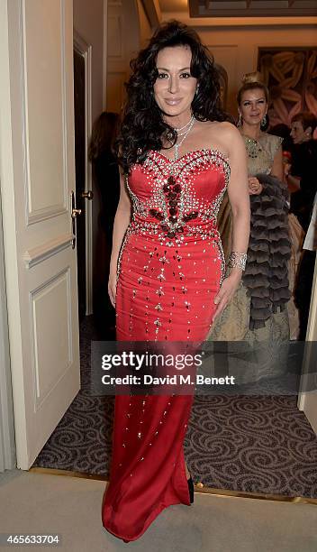 Nancy Dell'Olio attends as the London Coliseum host the 10th Anniversary of the Russian Ballet Icons Gala after-party at The Savoy on March 8, 2015...