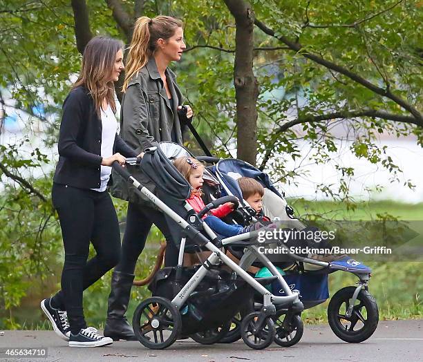 Gisele Bundchen and her son Benjamin Rein Brady are seen on September 22, 2012 in Boston, Massachusetts.