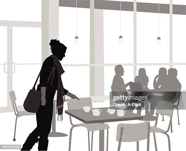 collegecoffeehouse - students cafeteria stock illustrations