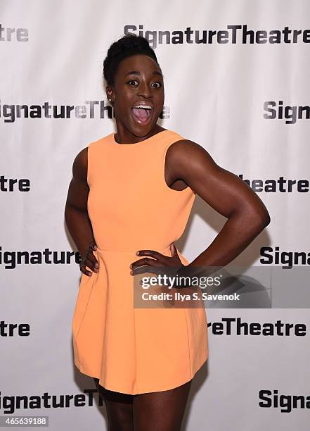 Actress Ito Aghayere attends "The Liquid Plane" Opening Night Party at Signature Theatre Company's The Pershing Square Signature Center on March 8,...