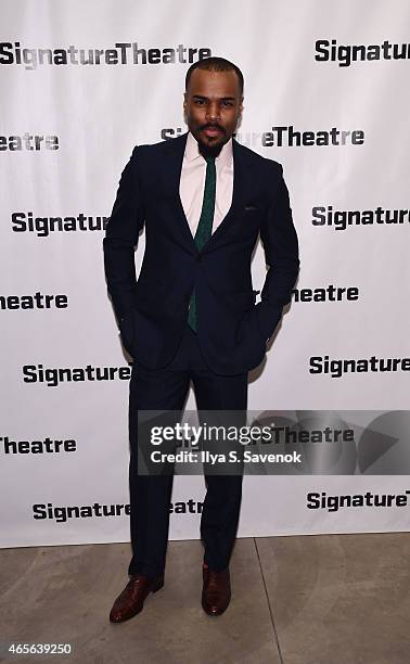 Actor Johnny Ramey attends "The Liquid Plane" Opening Night Party at Signature Theatre Company's The Pershing Square Signature Center on March 8,...