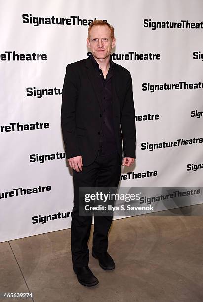 Actor Scott Shepherd attends "The Liquid Plane" Opening Night Party at Signature Theatre Company's The Pershing Square Signature Center on March 8,...