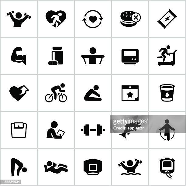 schwarz fitness-icon - anaerobic stock-grafiken, -clipart, -cartoons und -symbole