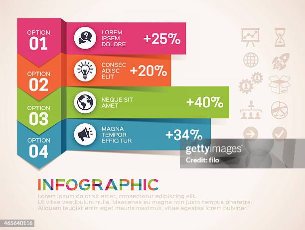 infographic option selections - bar chart infographic stock illustrations