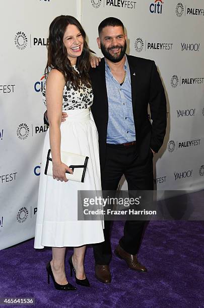 Actors Katie Lowes and Guillermo Diaz attend The Paley Center For Media's 32nd Annual PALEYFEST LA - "Scandal" at Dolby Theatre on March 8, 2015 in...