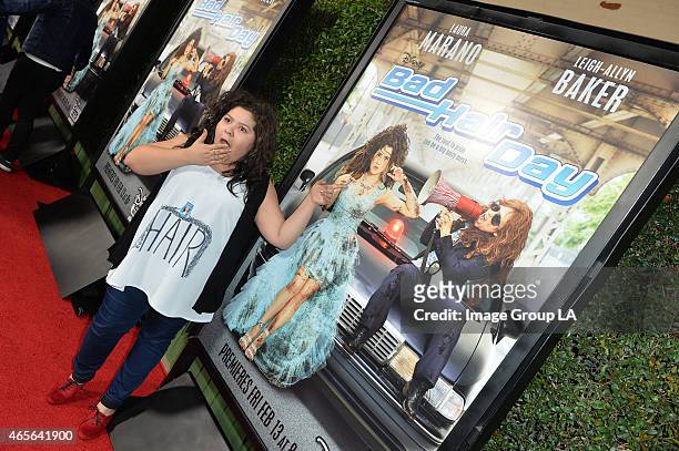 Laura Marano and Leigh-Allyn Baker, stars of the Disney Channel Original Movie "Bad Hair Day," celebrate the movie's upcoming premiere at a screening...