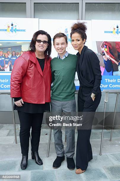Host Rosie O'Donnell and Hayden Byerly and actress Sherri Saum attend the I Have A Dream Foundation Los Angeles Annual Dreamer Dinner at Skirball...