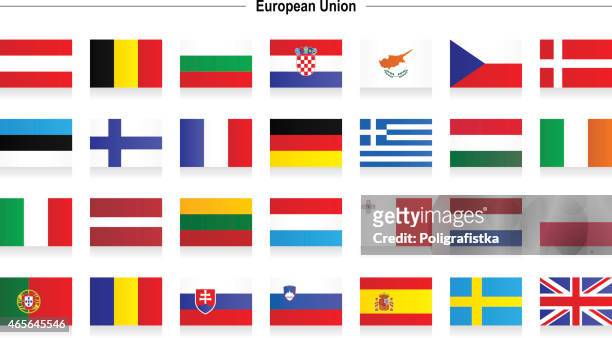 flaggen der europäischen union - tschechische republik stock-grafiken, -clipart, -cartoons und -symbole