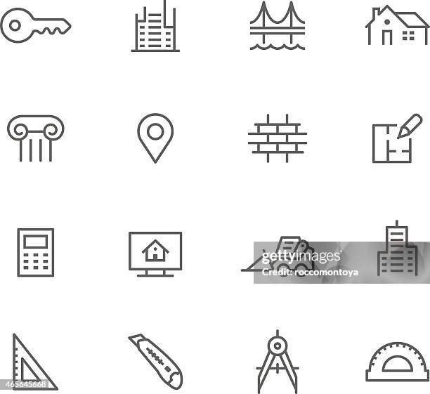 icon-set, architektur - protractor stock-grafiken, -clipart, -cartoons und -symbole