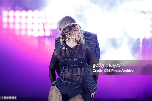 Beyonce & Jay-Z perform during THE 56TH ANNUAL GRAMMY AWARDS music industry's premier event takes place Sunday, Jan. 26 at STAPLES Center in Los...