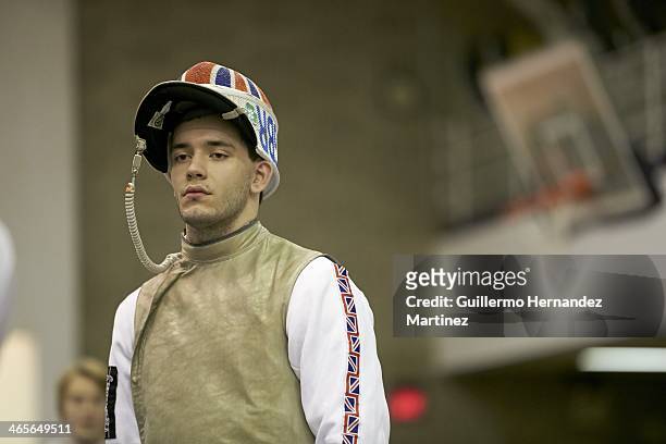 Fencing Invitational: Notre Dame Kristjan Archer during tournament at Coles Sports and Recreation Center. New York, NY 1/25/2014 CREDIT: Guillermo...