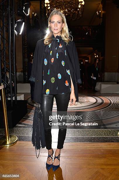 Poppy Delevingne attends the Stella McCartney show as part of the Paris Fashion Week Womenswear Fall/Winter 2015/2016 on March 9, 2015 in Paris,...