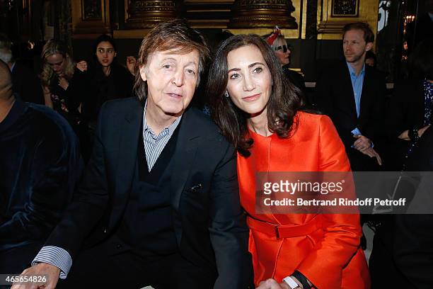 Singer Paul McCartney and his wife Nancy Shevell attend the Stella McCartney show as part of the Paris Fashion Week Womenswear Fall/Winter 2015/2016...