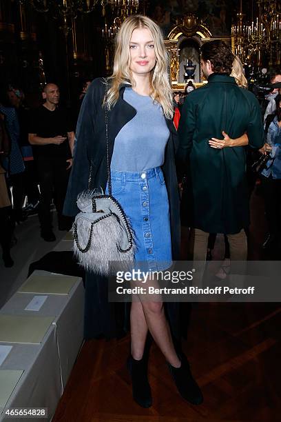 Model Lily Donaldson attends the Stella McCartney show as part of the Paris Fashion Week Womenswear Fall/Winter 2015/2016 on March 9, 2015 in Paris,...