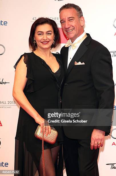 Heio von Stetten and his wife Elisabeth Romano during the German Filmball 2015 at Hotel Bayerischer Hof on January 17, 2015 in Munich, Germany.